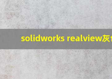 solidworks realview灰色